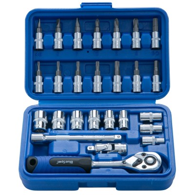 Blue Spot Tools Metric Socket 26pc Set 5mm to 14mm 1/4" 01525