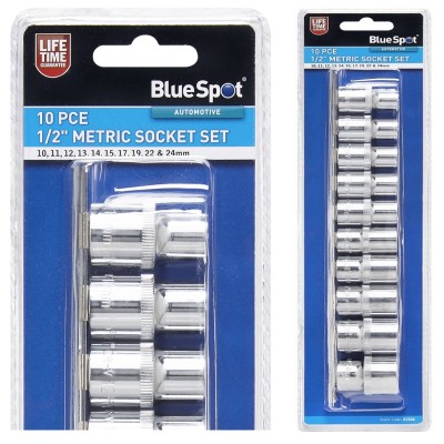 Blue Spot Tools 1/2 inch Socket Set On Rail 01526 1/2"