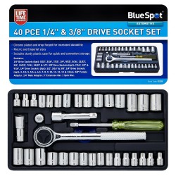 Blue Spot Tools 1/4 and 3/8 inch Socket 40 Piece Set 01535