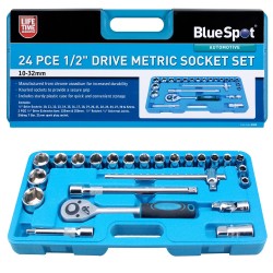 Blue Spot Tools 1/2 Inch Metric Socket 24pc Set 01548 Bluespot