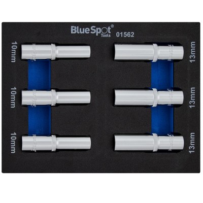 Blue Spot Tools 3/8 Inch Metric Deep Sockets 10mm, 13mm EVA Tool Box Foam 01562 Bluespot
