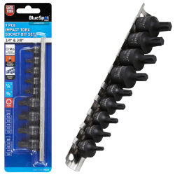 Blue Spot Tools 9 Piece 1/4" & 3/8" Impact Torx Bit Socket Set 01614