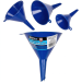 Blue Spot Tools 4PC Hi-Vis ABS Plastic Funnel Set 50mm, 75mm, 95mm &amp; 115mm 07897