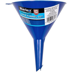 Blue Spot Tools 4PC Hi-Vis ABS Plastic Funnel Set 50mm, 75mm, 95mm & 115mm 07897