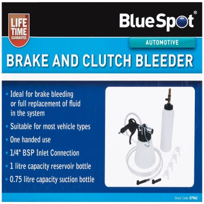 Blue Spot Tools Clutch Car Vehicle Brake Bleeder Kit 07962 Bluespot