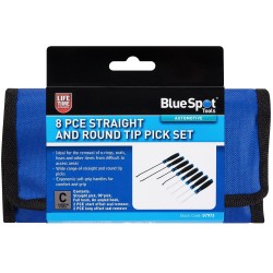 Blue Spot Tools Pointed and Round Tip Pick Pry 8pc Set In Wallet 07973 Bluespot