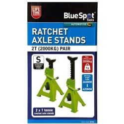 Blue Spot Tools Car Ratchet Adjust Axle Stand Twin Pack 2T 2000kg 07992