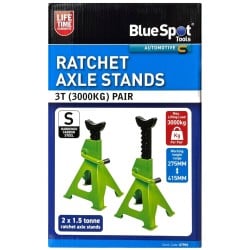 Blue Spot Tools Car Ratchet Adjust Axle Stand Twin Pack 3T 3000kg 07993