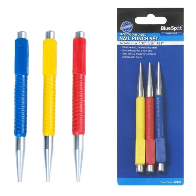 Blue Spot Tools Nail and Pin Punch 3 Piece Set 22445