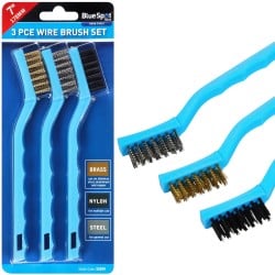 Blue Spot Tools 178mm 7 Inch Mini Wire Brush 3 Piece Set 22509 Bluespot