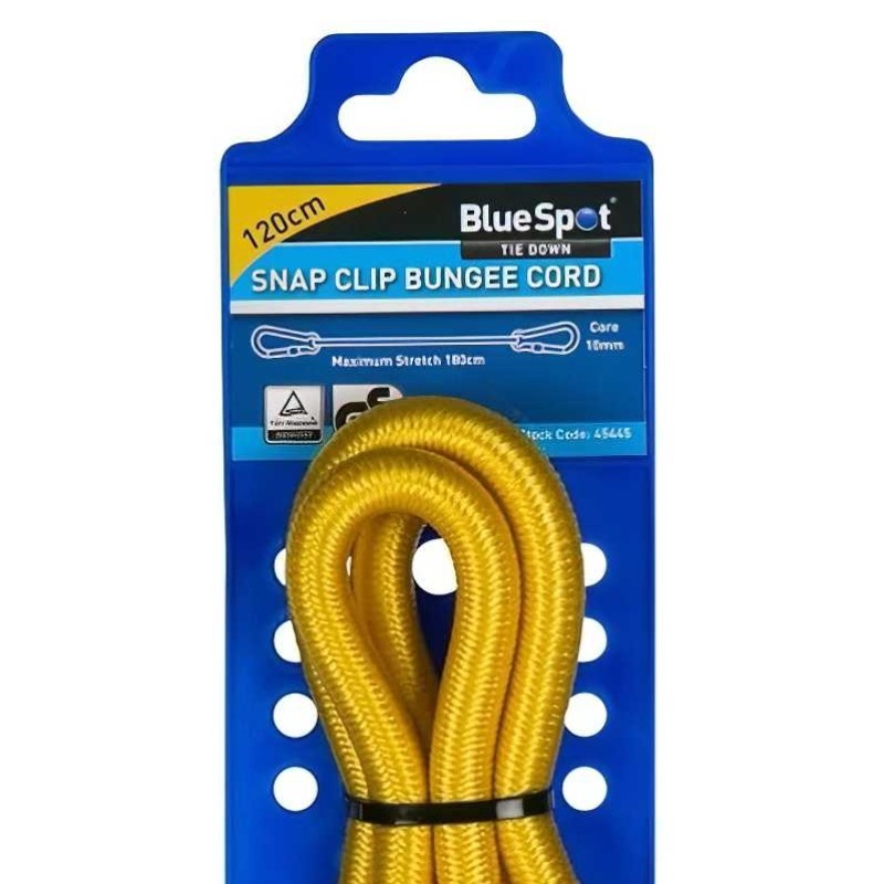 Blue Spot Snap Clip Bungee Cord Orange 120cm 45445 Sealants and Tools