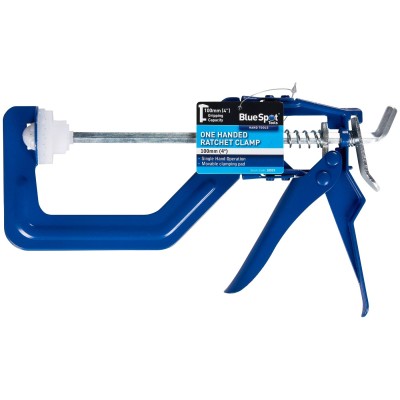 Blue Spot Tools One Handed Ratchet Clamp 100mm 4 Inch 10019 Bluespot