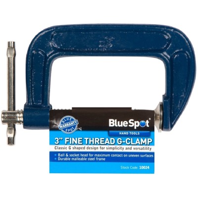 Blue Spot Tools Fine Thread G clamp 75mm 3 Inch 10024 Bluespot