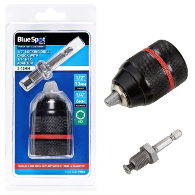 Blue Spot Tools Keyless 13mm Drill Chuck and Hex Adapter 19265