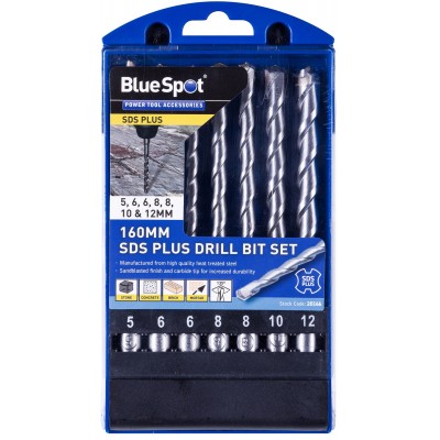 Blue Spot Tools SDS Plus 160mm Drill Bit 7pc Set 20166 Bluespot