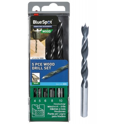 Blue Spot Tools Lip and Spur Wood Drill Bit 5 Piece Set 20206 Bluespot