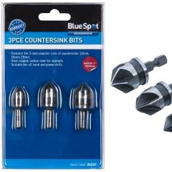 Blue Spot Tools Countersink Drill Bit 12mm 16mm 19mm Set 20310 Bluespot