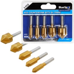 Blue Spot Tools Countersink Drill Bit Multi Material 5pc Set 20313 Bluespot