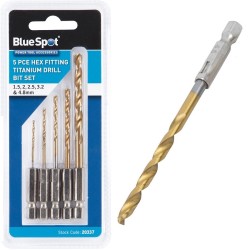 Blue Spot HSS Drill Bit Titanium Hex 5pc Set 20337