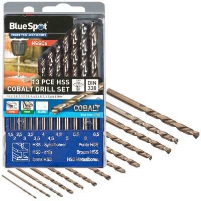 Blue Spot Tools HSS Cobalt Drill 13pc Set 20341 Bluespot