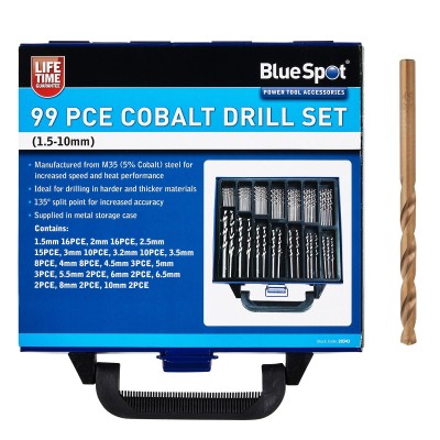 Blue Spot Tools HSS M35 Cobalt Drill Bit 99pc Set 20343 Bluespot