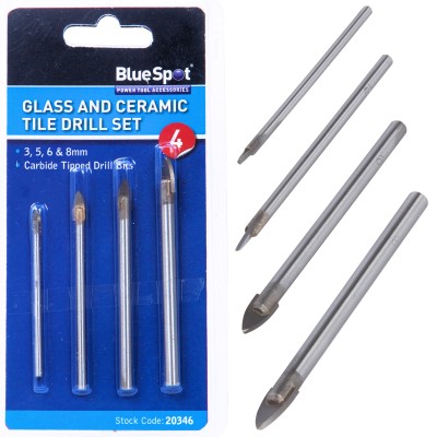 Blue Spot Tools Tile and Glass Drill Bit 4pc Set 20346 Bluespot