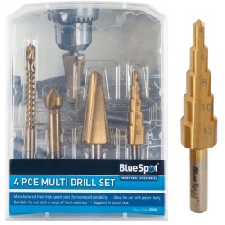 Blue Spot Tools Mixed Tapered Stepped Countersink Saw Drill Bit Set 20508