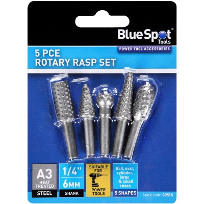 Blue Spot Tools Rotary Power Tool Wood Rasp 5pc Set 20514