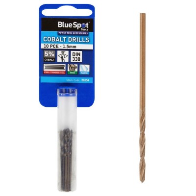 Blue Spot Tools HSS Cobalt Metal Drill Bit 1.5mm x 10 20254 Bluespot