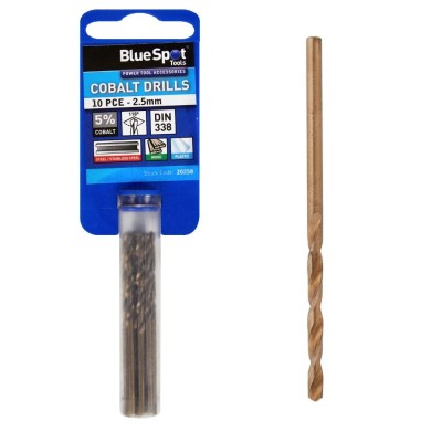 Blue Spot Tools HSS Cobalt Metal Drill Bit 2.5mm x 10 20258 Bluespot