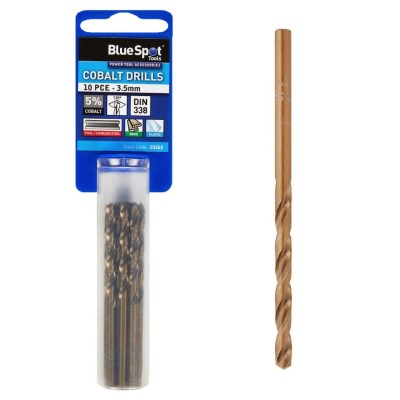 Blue Spot Tools HSS Cobalt Metal Drill Bit 3.5mm x 10 20265 Bluespot