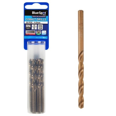 Blue Spot Tools HSS Cobalt Metal Drill Bit 4.5mm x 10 20271 Bluespot