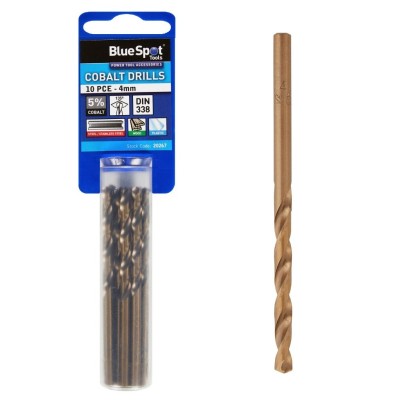 Blue Spot Tools HSS Cobalt Metal Drill Bit 4mm x 10 20267 Bluespot