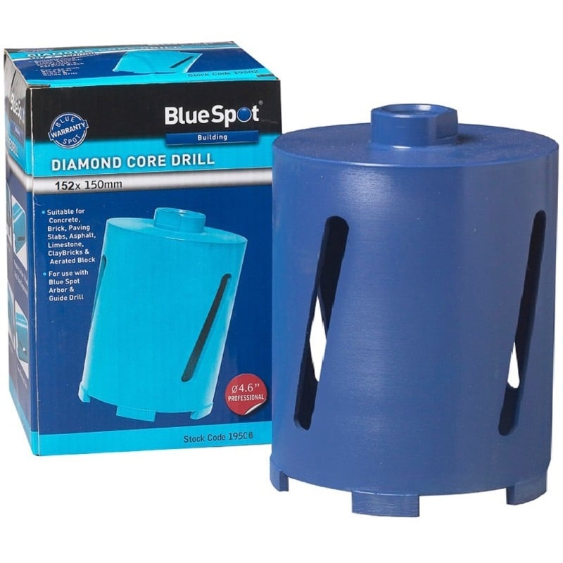 Blue Spot Tools Diamond Core Drill Bit 152mm x 150mm 19506 Bluespot