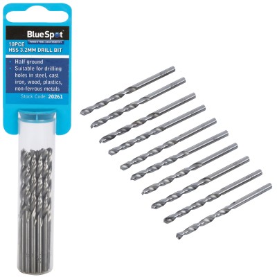 Blue Spot Tools HSS Drill Bit 3.2mm 10pc Set 20261 Bluespot