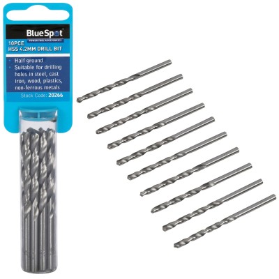 Blue Spot Tools HSS Drill Bit 4.2mm 10pc Set 20266 Bluespot