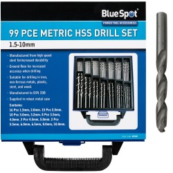 Blue Spot Tools Metric HSS Drill Bit 99 Piece Mixed Set 20348 Bluespot