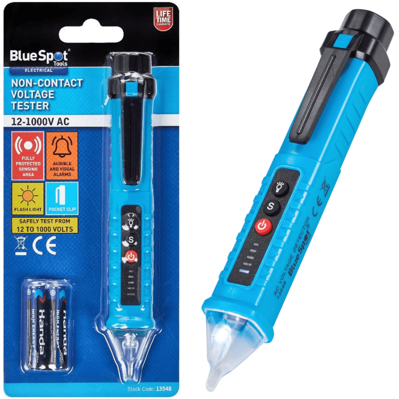 Blue Spot Tools 2.6cm x 15.8cm Non-Contact Voltage Tester 12-1000V AC 13548