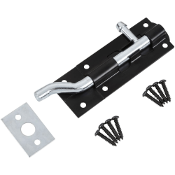 Blue Spot Tools Ironmongery 100mm Black Powder Coated Necked Tower Bolt 78059