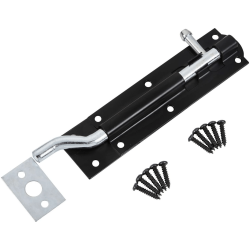 Blue Spot Tools Ironmongery 150mm Black Powder Coated Necked Tower Bolt 78060