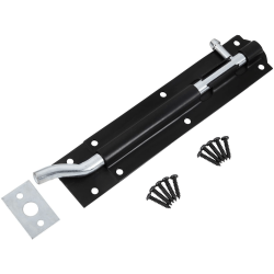 Blue Spot Tools Ironmongery 200mm Black Powder Coated Necked Tower Bolt 78061