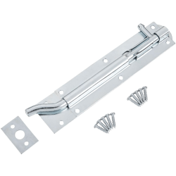 Blue Spot Tools Ironmongery 200mm Zinc Plated Necked Tower Bolt 78064