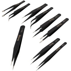 Blue Spot Tools ESD Precision Tweezer 9pc Set In Wallet 07956 Bluespot