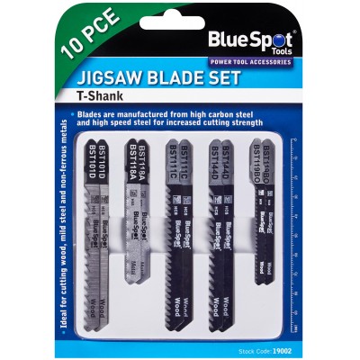 Blue Spot Jigsaw Mixed Blade Set T Shank 10pc set 19002