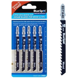Blue Spot Tools Jigsaw Blades Quick Cut For Wood 6 TPI 19004 Bluespot