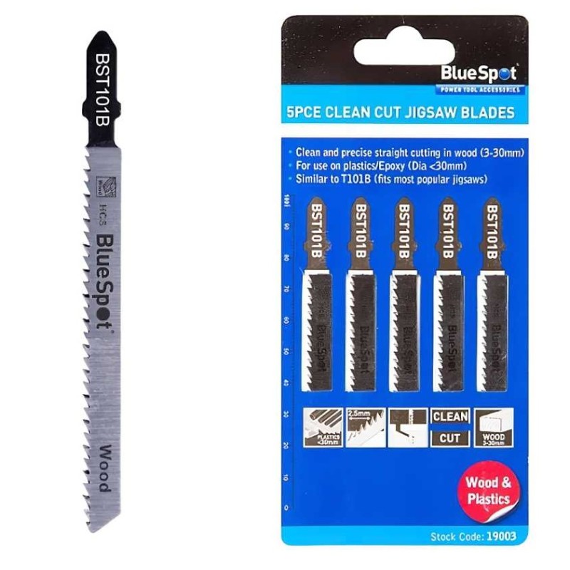 Blue Spot Jigsaw Blades BST101B Clean Cut Wood Plastic 19003 Sealants
