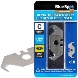 Blue Spot Tools 10 Hooked Utility Blades In Dispenser 29193 Bluespot