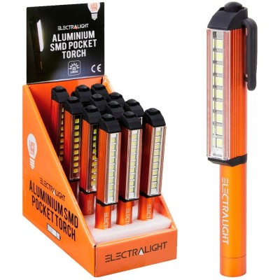 Electralight Aluminium SMD Pocket Pen Torch Bright Orange 65250 Bluespot