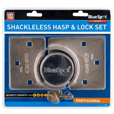 Blue Spot Round Heavy Duty Shackleless Hasp Lock Padlock 77030 Bluespot 