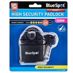 Blue Spot High Security Level 10 Black Padlock 65mm 77040 Bluespot